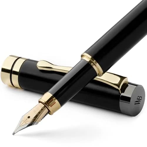 Wordsworth & Black Bamboo Wood Fountain Pen Set with Medium Nib, 14.1cm (5.55in) | German Iridium Nib for Smooth Writing thumbnail 1