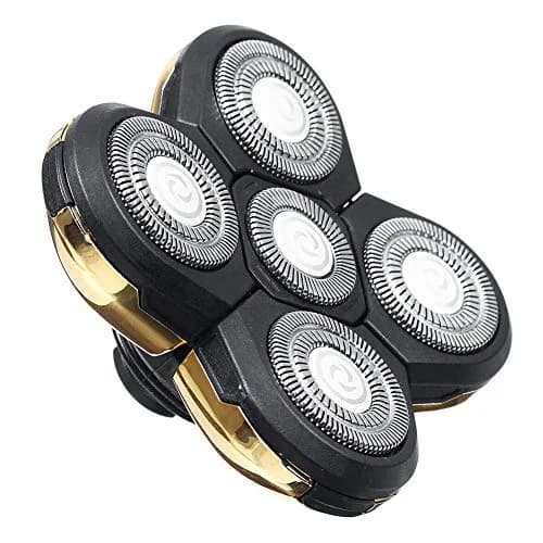 Ranjaner 5 Heads Beard Cutter Universal Electric Razor Shaver Head Rotary 4D Gold | Double Ring Blade thumbnail 1