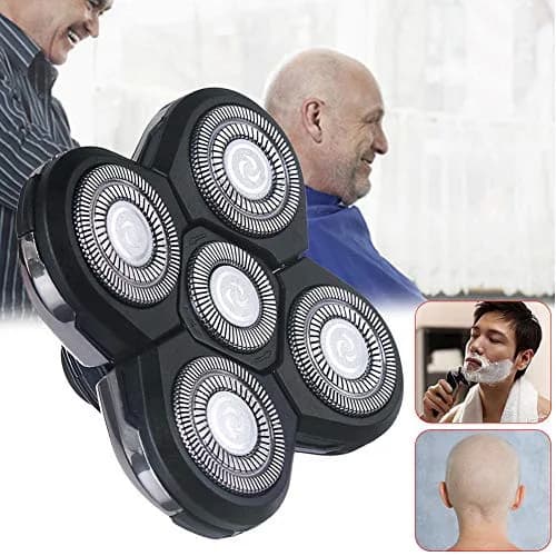 Ranjaner 5 Heads Beard Cutter Universal Electric Razor Shaver Head Rotary 4D Gold | Double Ring Blade thumbnail 6