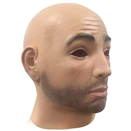 zhongcai Realistic Human Latex Mask Head (Male A) Yellow | Halloween Masquerade Costume thumbnail 2