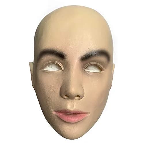 zhongcai Realistic Human Latex Mask Head Yellow | Masquerade Costume Dress for Women thumbnail 1