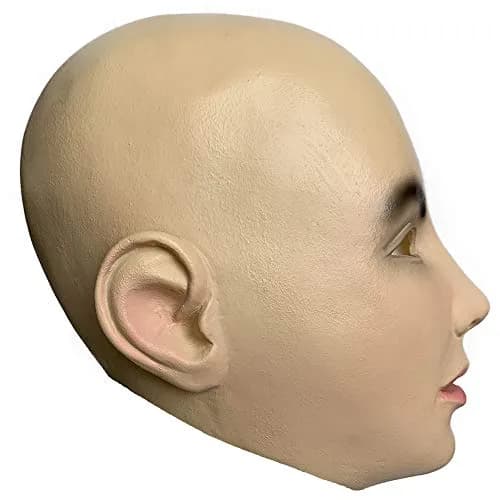zhongcai Realistic Human Latex Mask Head Yellow | Masquerade Costume Dress for Women thumbnail 4
