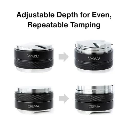 CREMA 53.3mm Coffee Distributor & Hand Tamper for Breville Portafilters | 1lb 3oz (530g) Stainless Steel Base | Silver thumbnail 4