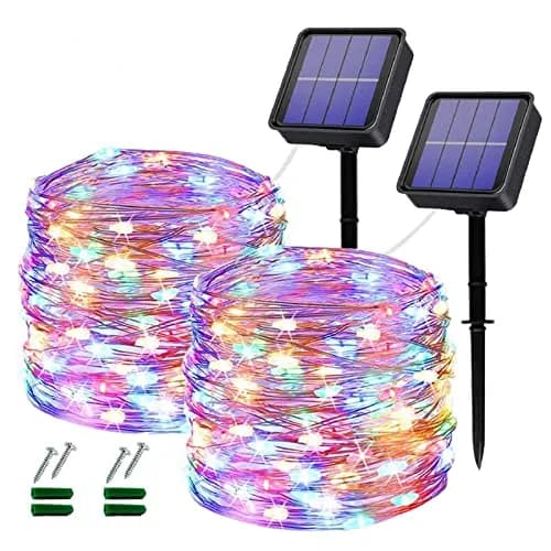 Lezonic Solar String Lights 240 LED 24M Multicolored | Waterproof Garden Decor thumbnail 1
