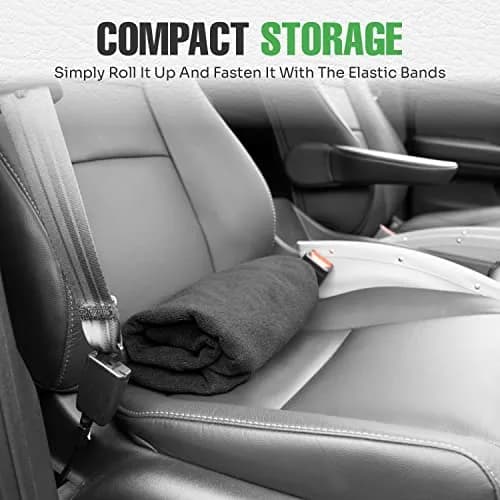 lebogner Waterproof Sweat Towel Car Seat Cover for Gym, Running, Swimming, Beach, Hiking | Universal Fit Anti-Slip Bucket Seat Protector (Black, 1-Pack) thumbnail 8