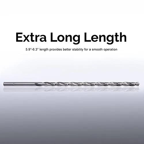 Fafeicy Extra Long Drill Bit Set, High Speed Steel, 2/3/3.5/4/5mm Diameter, 150mm Length for Wood thumbnail 7