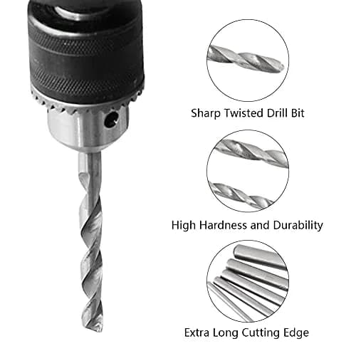 Fafeicy Extra Long Drill Bit Set, High Speed Steel, 2/3/3.5/4/5mm Diameter, 150mm Length for Wood thumbnail 3