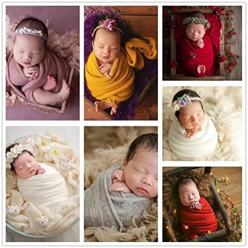 Zeroest Newborn Photography Wrap Baby Photo Prop Blanket (White, Small) | Soft Nylon & Spandex for Newborns thumbnail 6
