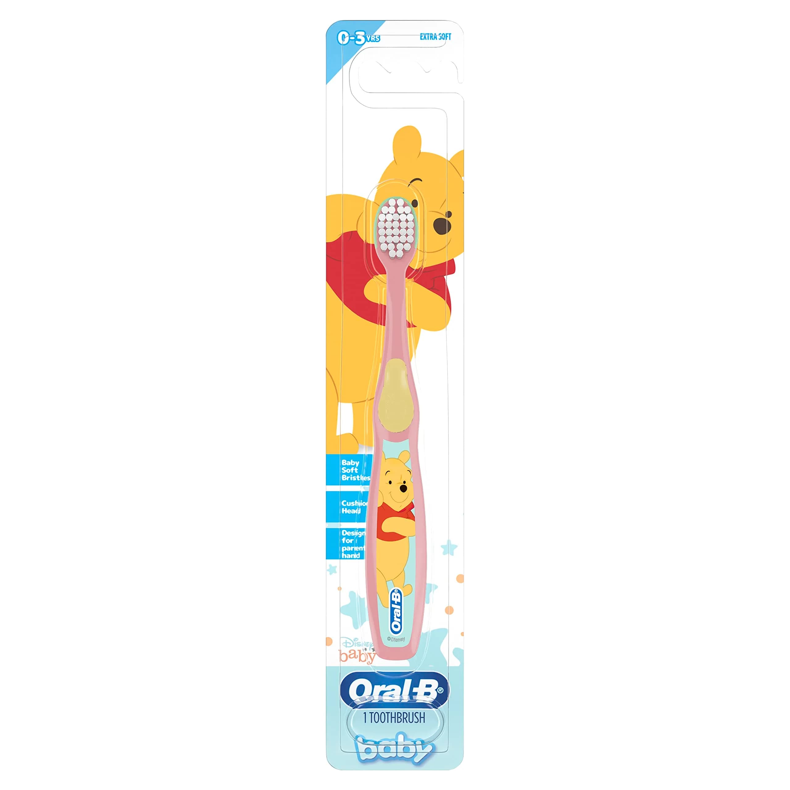 Oral-B Baby Toothbrush Featuring Disney's Pooh, Baby Soft Bristles, 0-3 Years, 1 Count | Gentle Cleaning for Tender Gums - main product image
