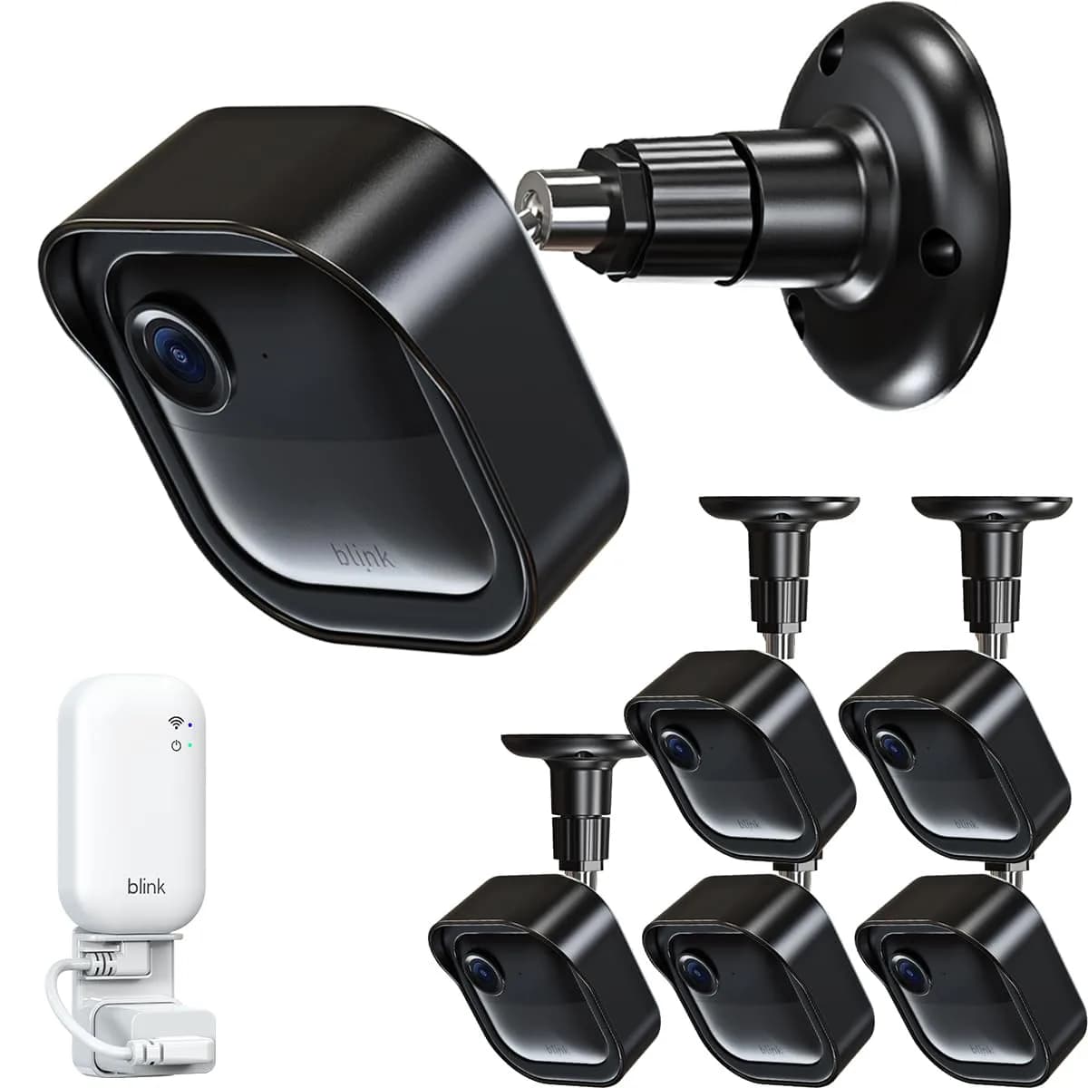 Gresur 5 Pack White Portable Electronic Device Mount | 360° Rotation, Durable Plastic, Indoor/Outdoor Use — Black