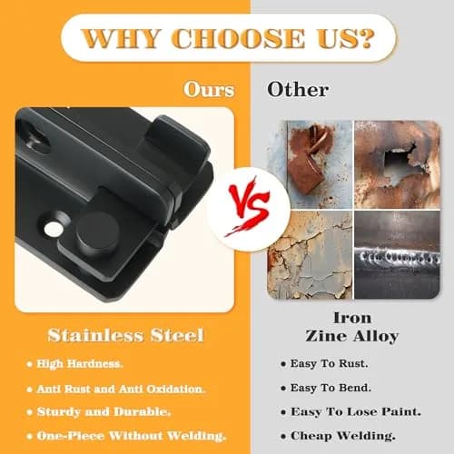 Alise Heavy Duty Flip Latch Gate Latch, Matte Black Stainless Steel Door Lock | For Barn Wood Fence Sliding Doors thumbnail 8