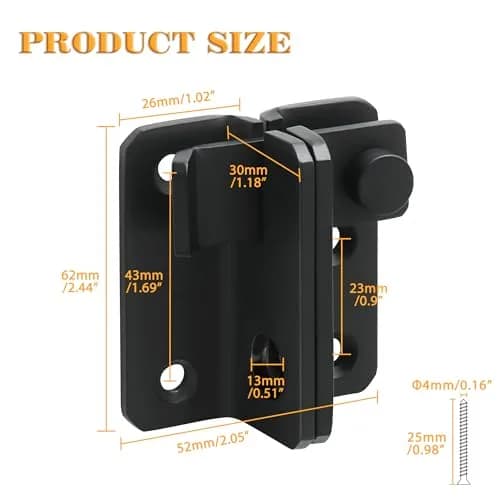 Alise Heavy Duty Flip Latch Gate Latch, Matte Black Stainless Steel Door Lock | For Barn Wood Fence Sliding Doors thumbnail 2
