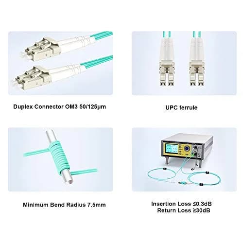 FLYPROFiber OM3 LC-LC Fiber Optic Patch Cable 2M (7ft) | 10Gb Multimode Duplex thumbnail 4