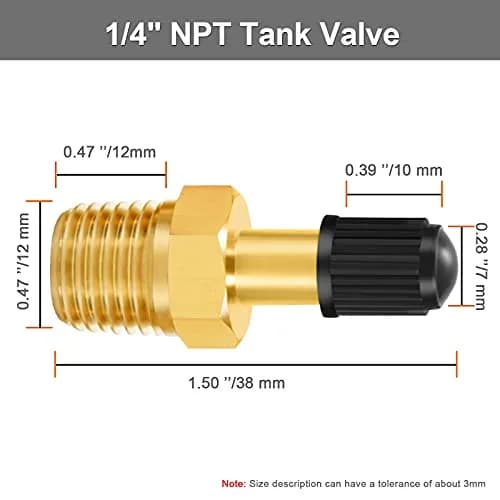 GODESON 1/4" NPT Brass Schrader Tank Valve 4-Pack | Anti-Corrosion, 200 PSI Max Working Pressure thumbnail 3