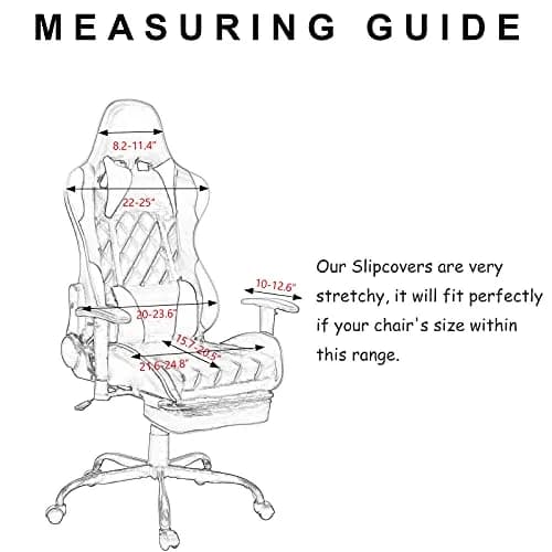 WOMACO Gaming Chair Slipcover for Leather Chairs | Durable Stretch Fabric, One-Size, Grey thumbnail 6