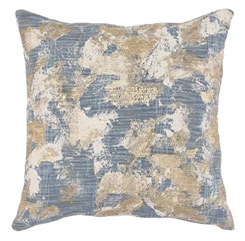 Kosas Home Lucia Accent Pillow, 22x22, Blue | Watercolor Design with Metallic Embroidery (70-120 chars) thumbnail 1