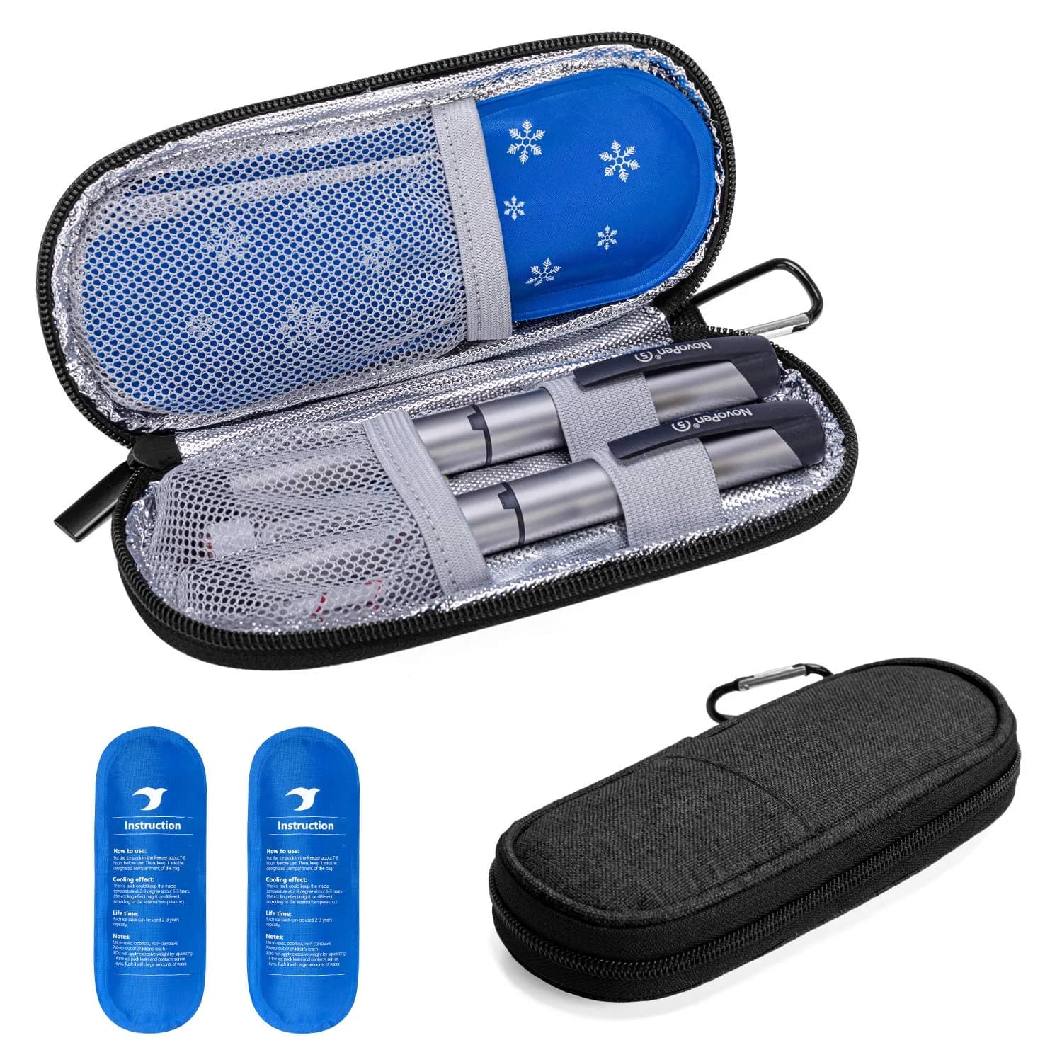 Yarwo Insulin Cooler Travel Case with 2 x TSA Approved Ice Packs | Insulated Diabetes Organizer for Daily Use - main product image