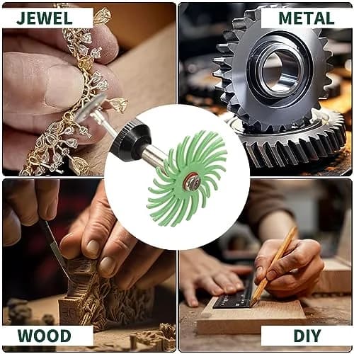 SI FANG 1 Inch Mini Radial Bristle Disc Polishing Bits Kit with 2.35mm/3mm Mandrels, 76 Pieces | For Metalworking, Jewelry, Wood Carving thumbnail 5