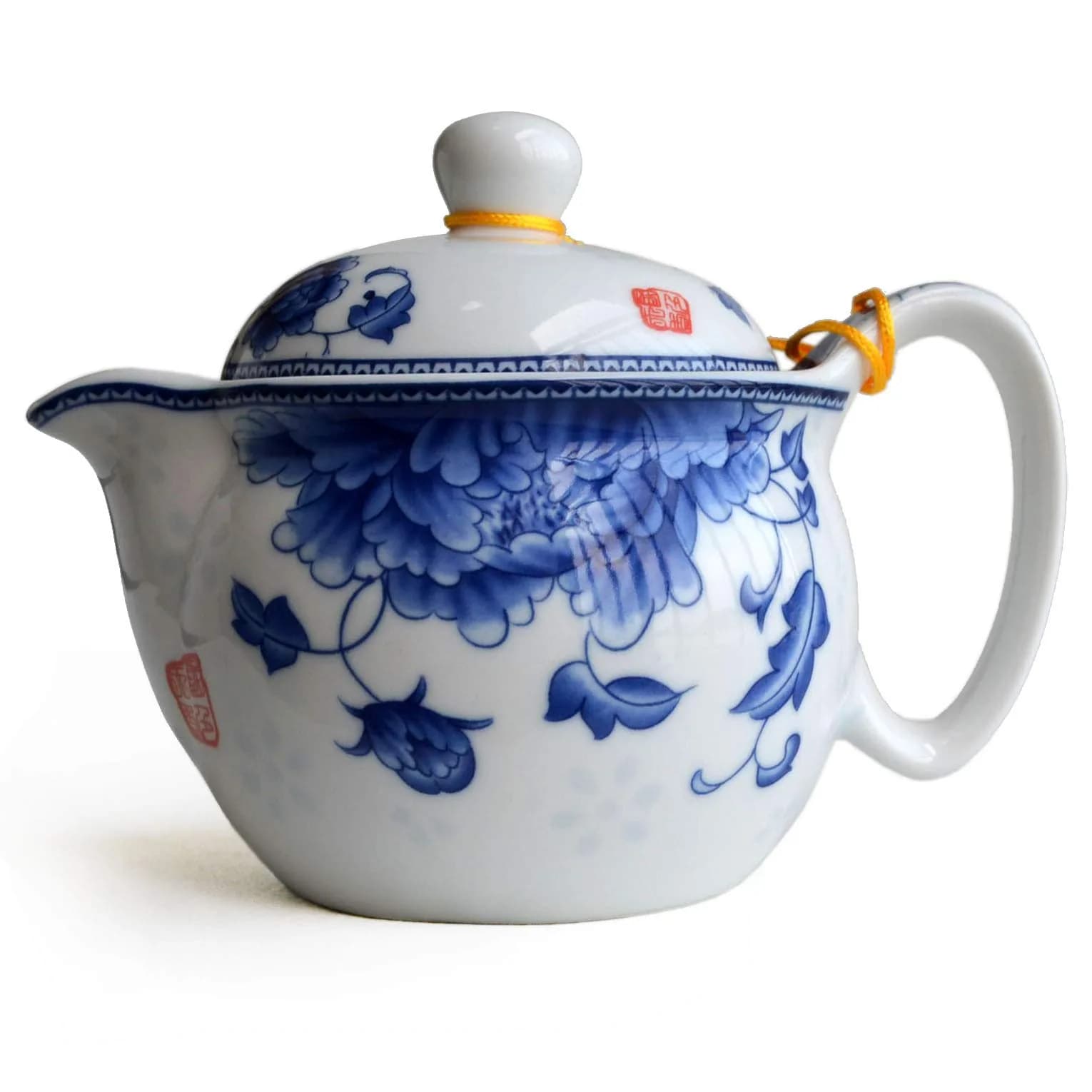 vv8oo Teapot 12oz Blue White | Ceramic Infuser for Loose Tea, Dishwasher Safe