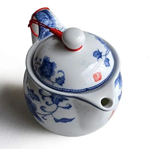 vv8oo Teapot 12oz Blue White | Ceramic Infuser for Loose Tea, Dishwasher Safe thumbnail 5
