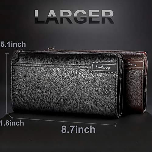 Valentoria Long Faux Leather Clutch Wallet for Men 21.01cm x 3.99cm x 13cm (8.27" x 1.57" x 5.12") | RFID Blocking Business Handbag thumbnail 6