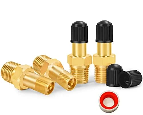 GODESON 1/8" NPT Brass Schrader Tank Valve 4-Pack | Anti-Corrosion, 200 PSI Max Working Pressure thumbnail 1