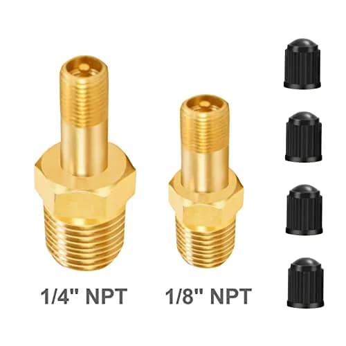 GODESON 1/8" NPT Brass Schrader Tank Valve 4-Pack | Anti-Corrosion, 200 PSI Max Working Pressure thumbnail 6