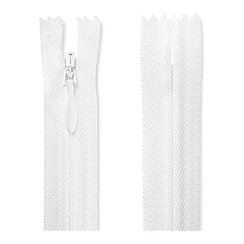 Lakesstory Invisible Nylon Zipper 5 inch (12.7 cm) | Smooth White Zip for Sewing & Crafts