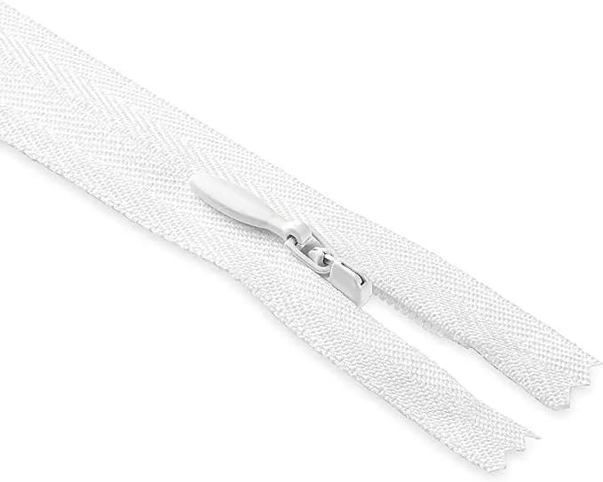 Lakesstory Invisible Nylon Zipper 5 inch (12.7 cm) | Smooth White Zip for Sewing & Crafts thumbnail 6