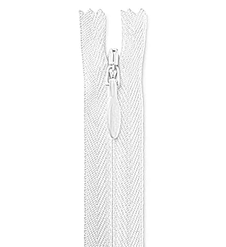 Lakesstory Invisible White Zipper 16 inch (40.6 cm) | Smooth Nylon & Polyester for Sewing & Crafts thumbnail 1