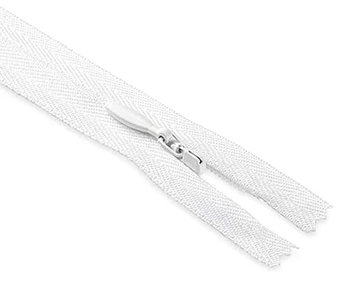 Lakesstory Invisible White Zipper 16 inch (40.6 cm) | Smooth Nylon & Polyester for Sewing & Crafts thumbnail 7