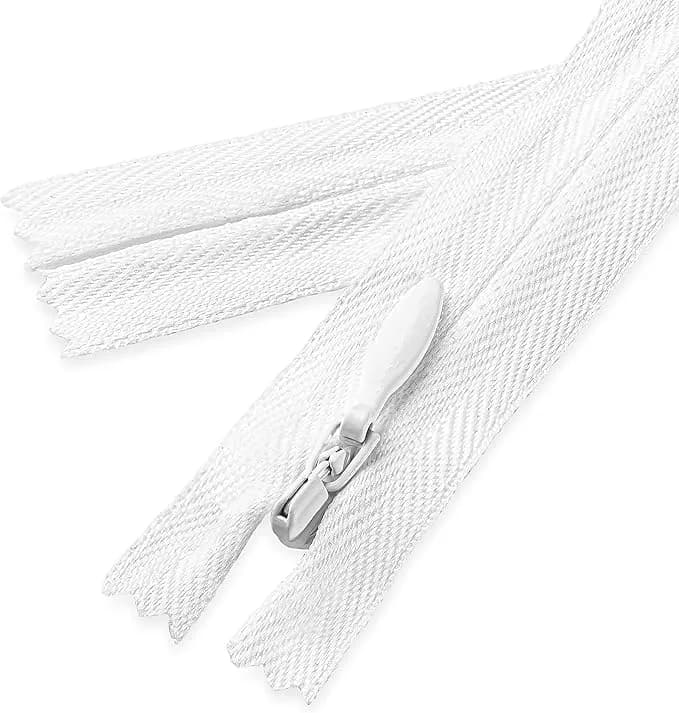 Lakesstory Invisible White Zipper for Sewing 18" (45.7 cm) | Smooth Nylon Craft Zipper thumbnail 9