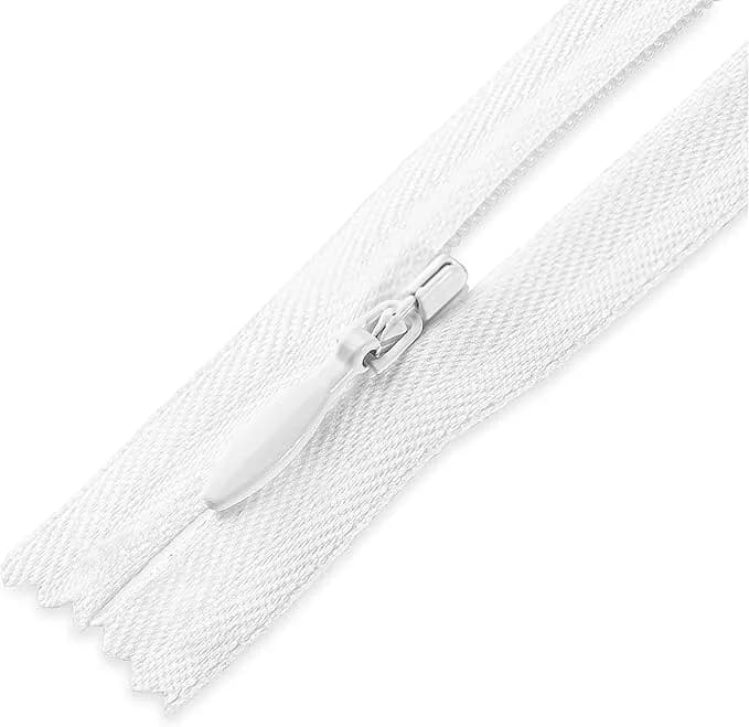 Lakesstory Invisible White Zipper for Sewing 18" (45.7 cm) | Smooth Nylon Craft Zipper thumbnail 5