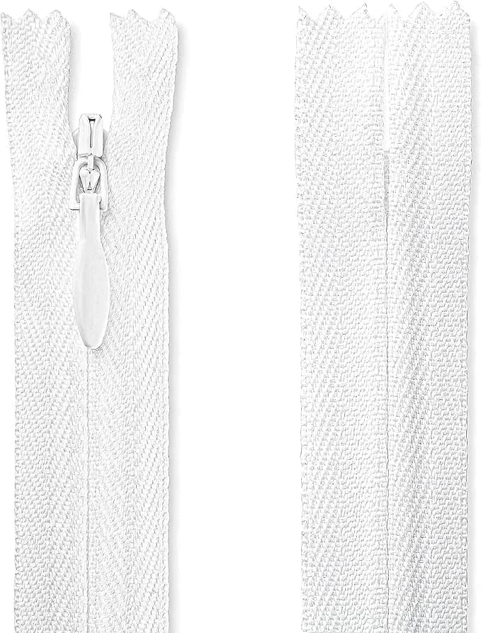Lakesstory Invisible White Zipper for Sewing 18" (45.7 cm) | Smooth Nylon Craft Zipper thumbnail 7