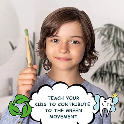 GREENZLA Kids Bamboo Toothbrush | Soft Charcoal Bristles for Sensitive Gums thumbnail 6