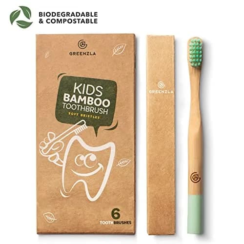 GREENZLA Kids Bamboo Toothbrush | Soft Charcoal Bristles for Sensitive Gums thumbnail 2