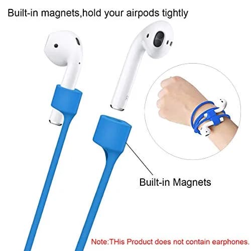 MULTAICH Magnetic Anti-Lost Strap for AirPods, Pro, Pro2 | 68.5 cm (27 in) Silicone Neck Rope Cord thumbnail 4