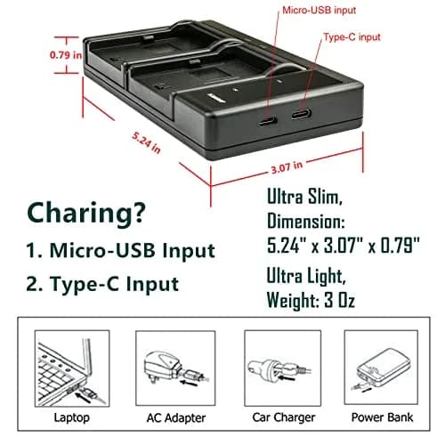 Kastar 2-Pack NP-BX1 Lithium-Ion Battery & LTD2 USB Charger | 1240mAh, 3.7V thumbnail 4