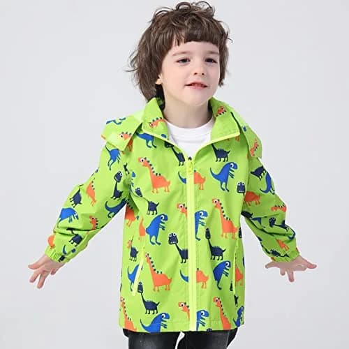 IjnUhb Waterproof Hooded Jacket for Boys Girls 3T | Windproof & Rainproof Outdoor Coat thumbnail 3