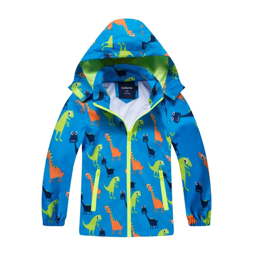 IjnUhb Waterproof Hooded Jacket for Boys & Girls 6-7 Years | Windproof & Rainproof Outdoor Coat - main product image