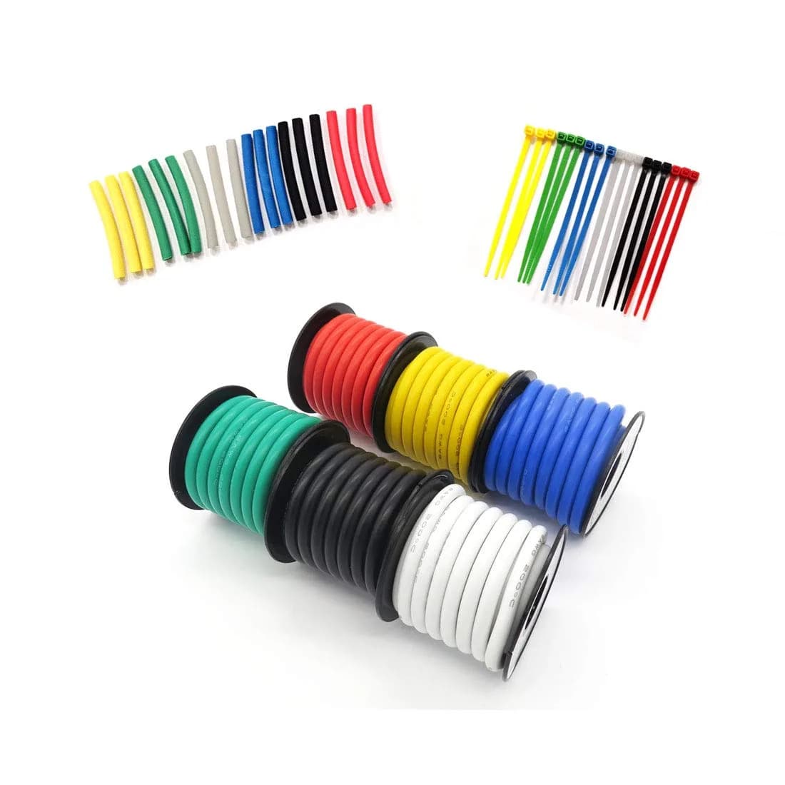 Fermerry 12 AWG Stranded Silicone Wire Spool 25ft Each 6 Colors | 600V, 51A Rated Electrical Wire