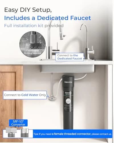 Waterdrop 15UB Under Sink Water Filter System with Dedicated Faucet, 19000 Gallons (730 Days) | Reduces PFAS, Lead, Chlorine thumbnail 7