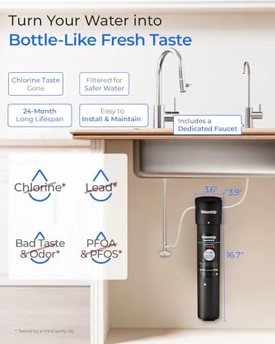 Waterdrop 15UB Under Sink Water Filter System with Dedicated Faucet, 19000 Gallons (730 Days) | Reduces PFAS, Lead, Chlorine thumbnail 2