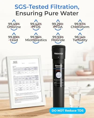 Waterdrop 15UB Under Sink Water Filter System with Dedicated Faucet, 19000 Gallons (730 Days) | Reduces PFAS, Lead, Chlorine thumbnail 3