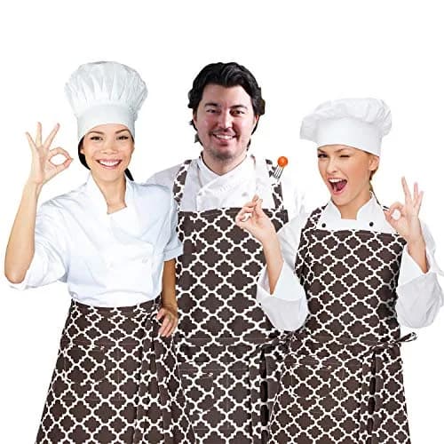LessMo Cotton Apron with 3 Pockets | Adjustable Chef Apron for Kitchen & BBQ (Coffee) thumbnail 5