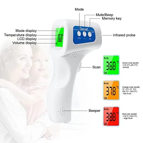 Berrcom Digital Infrared Forehead Thermometer 3 in 1 | Non Contact Fever Check for Kids & Adults thumbnail 7