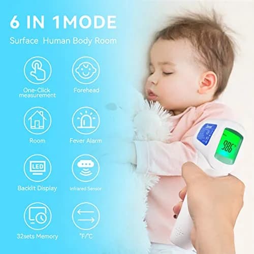 Berrcom Digital Infrared Forehead Thermometer 3 in 1 | Non Contact Fever Check for Kids & Adults thumbnail 4