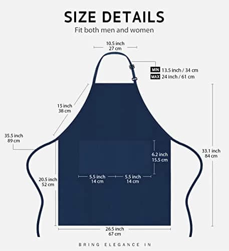 Syntus Nautical Blue Bib Apron 2-Pack | Adjustable, Water-Resistant, 2 Pockets thumbnail 2