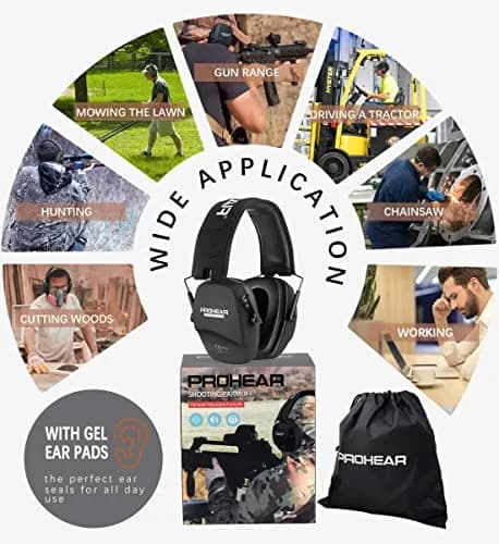 PROHEAR 016-Gel Shooting Ear Protection, NRR 26dB, Gel Cushions | Foldable Passive Earmuffs for Loud Noise thumbnail 6