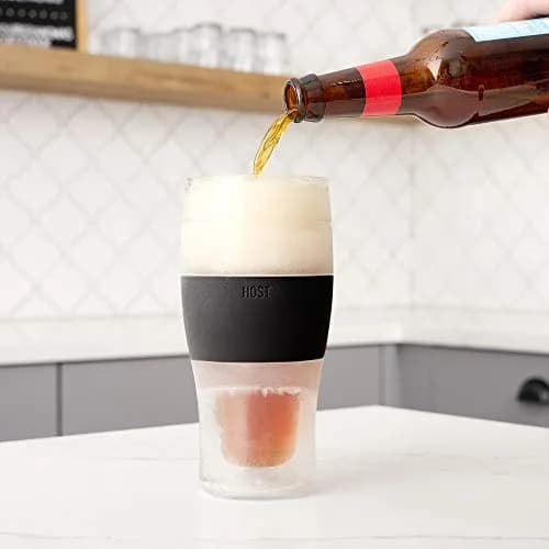 Host Freeze Beer Glasses, Insulated Pint Glass Set with Cooling Gel, 16oz (473ml) Each, Set of 2, Black | Keeps Drinks Ice Cold thumbnail 8